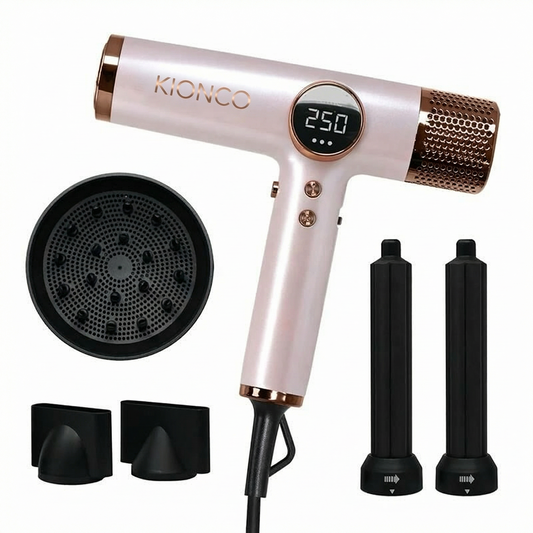 KIONCO Digital Hair Dryer Multi-Styler IQ 250°C with attachments – Professional Ionic Hair Dryer